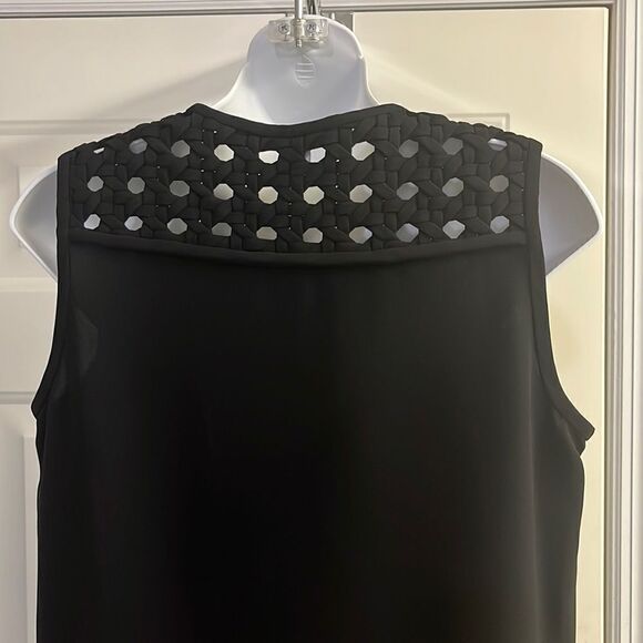 Diane von Furstenberg Black Sleeveless Pullover Sheath Dress w/ Braided Accent-4 - Picture 11 of 16